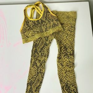 MORGAN STEWART YELLOW SNAKE WORKOUT SET